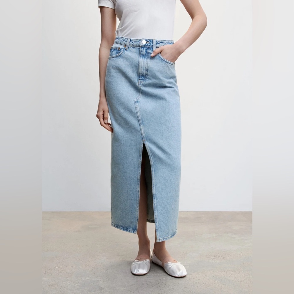 Mango slit denim skirt - Picture 3 of 3